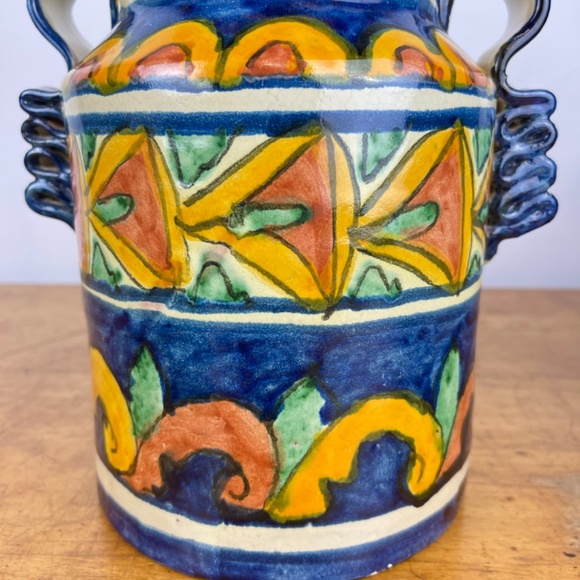 Vintage Talavera Mexican Folk Art Pottery 13” Tall Canister Signed T Ruth Mexico - Picture 10 of 10